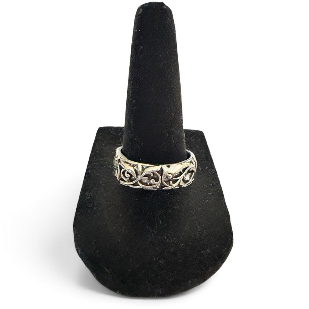 Chrome Hearts Style unisex silver ring with ornate scrollwork - adjustable - New